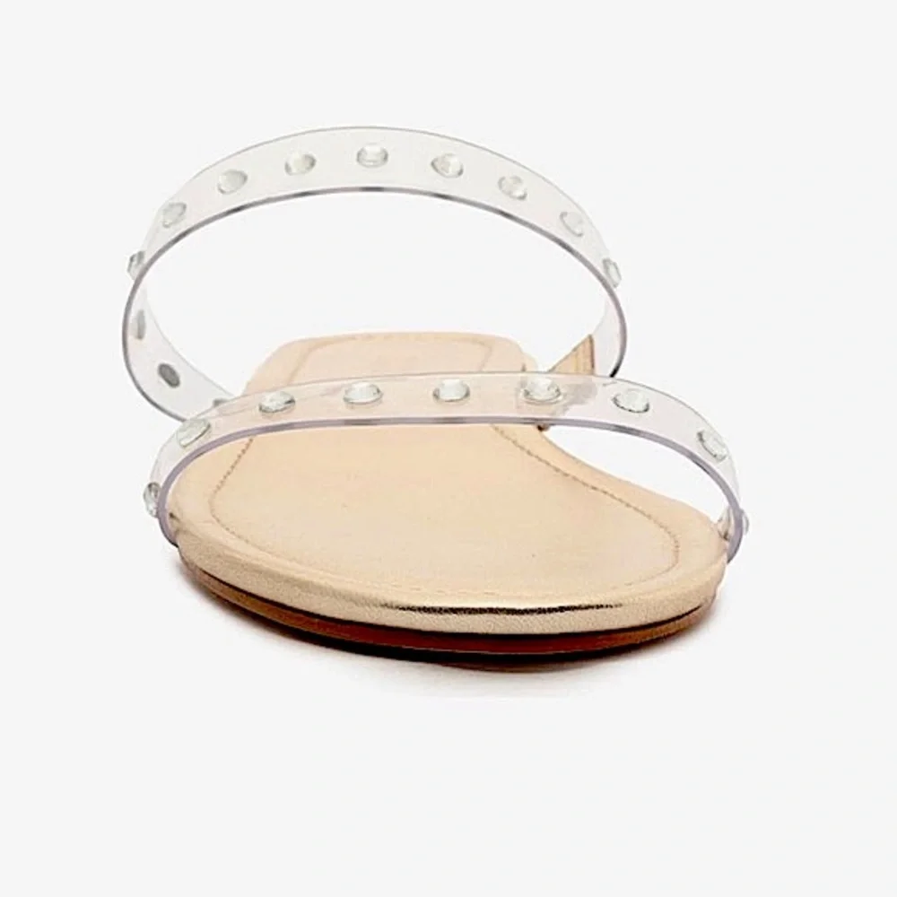 SCHUTZ Arielle Clear Slide‎ Sandal Gold